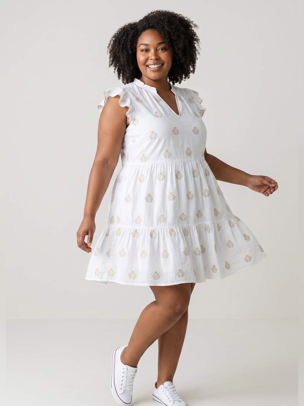 NWT- Torrid Belle Isle Cloud Dancer mini LS slit front dress. Size 3X (22-24)